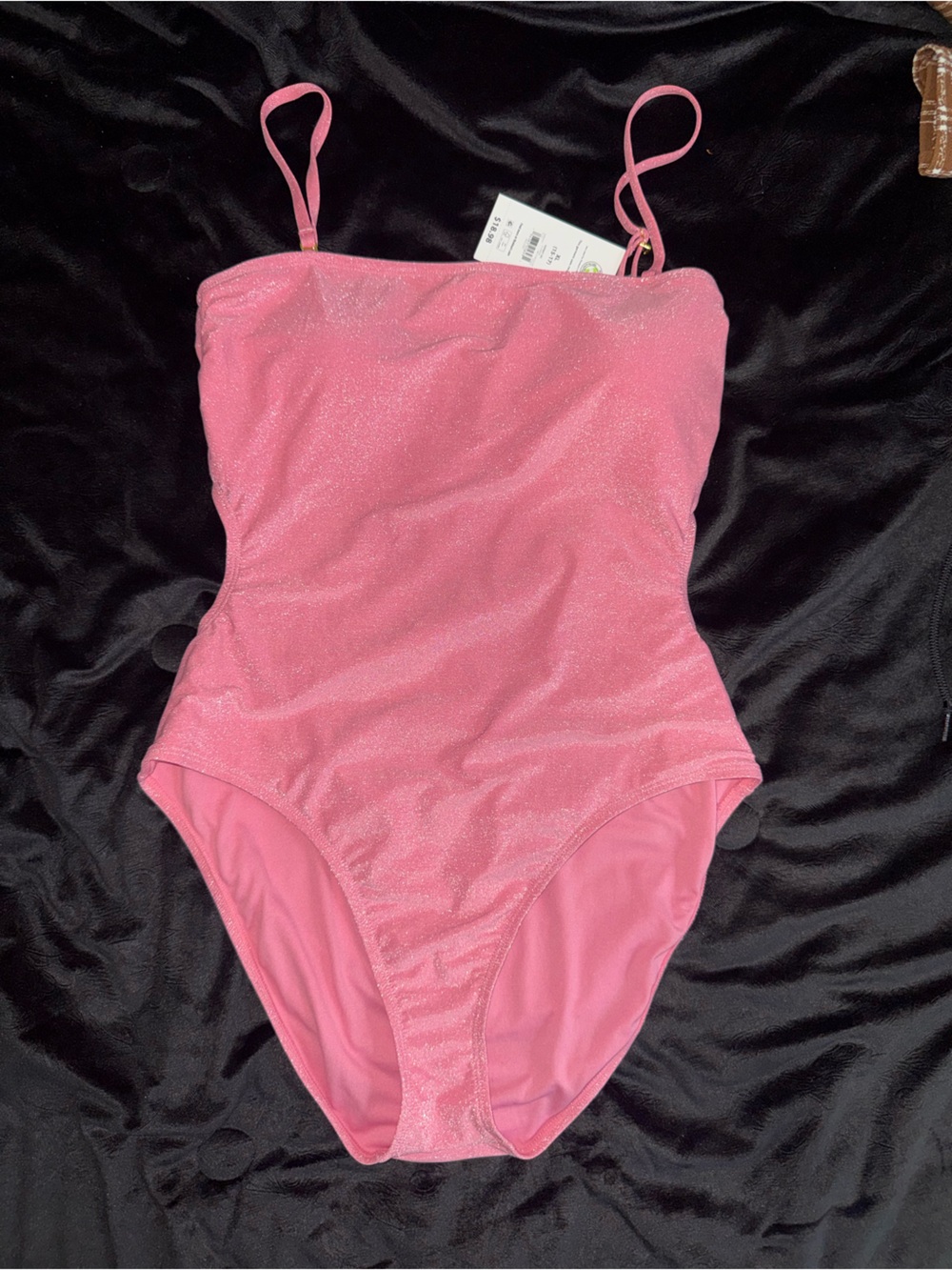 Pink Shimmer One-Piece swimsuit with back cutout